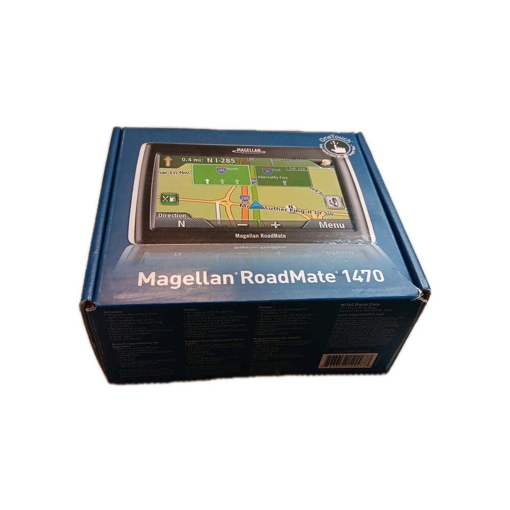 A8 Magellan RoadMate 1470 GPS Navigation 4.7" Touchscreen Bundle & Power Cord